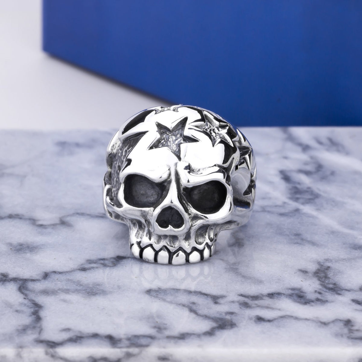Bague Crâne En Cristal Pietersite - Sculptée à La Main - Bijou Fantaisie