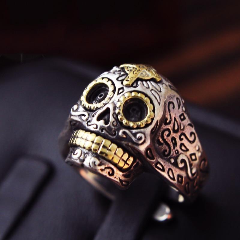 Bague Tête de Mort Mexicaine Argent Crâne Nation