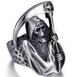 Bague Tête de Mort la Petite Faucheuse (acier) | Crâne Nation