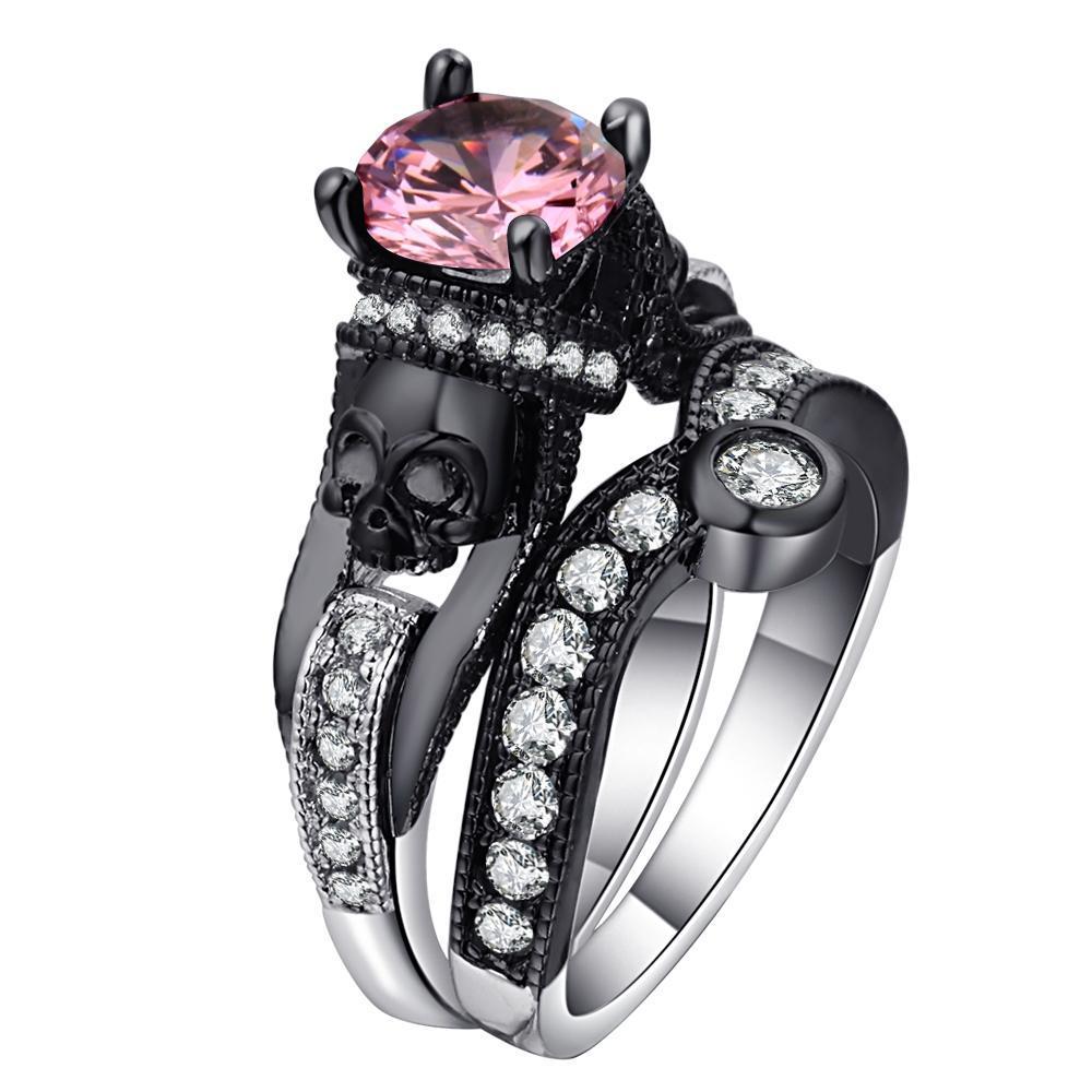 Bague Tête de Mort Strass Femme