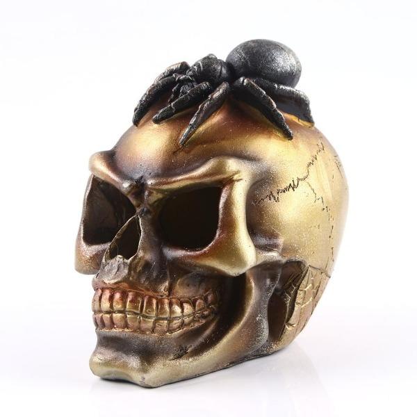 Décoration d'araignée en forme de tête de mort, décoration créative de  bureau, crâne de collection pour la maison et le bureau.