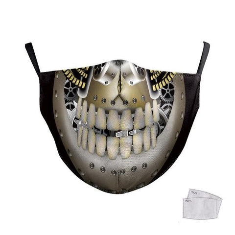 Masque De Protection Visage Demi Grillage Metal Et Nylon Vert Tete De Mort  Crane 101 Inc