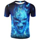 T-shirt Tête de Mort Bleu | Crâne Nation