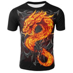 T-shirt Tête de Mort et Dragon de Flamme | Crâne Nation