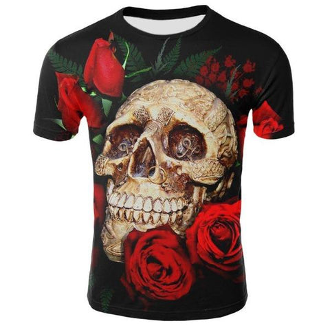 T-shirt Skull Roses | Crâne Nation