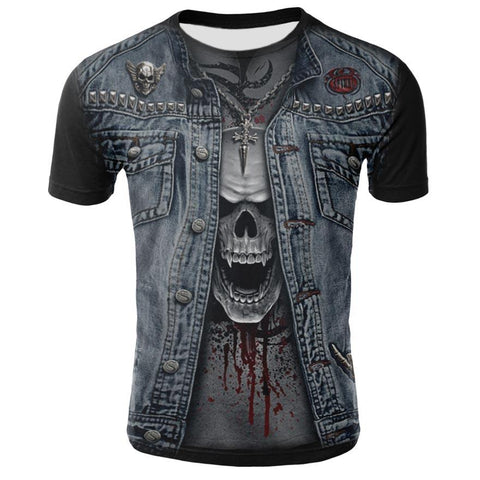 T-shirt Tête de Mort Skull Vampire Jeans | Crâne Nation
