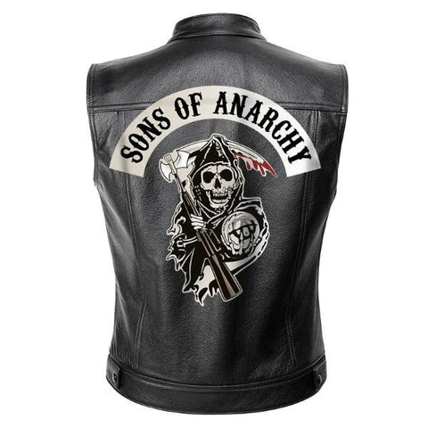 Veste Sons of Anarchy en Cuir sans Manches | Crâne Nation